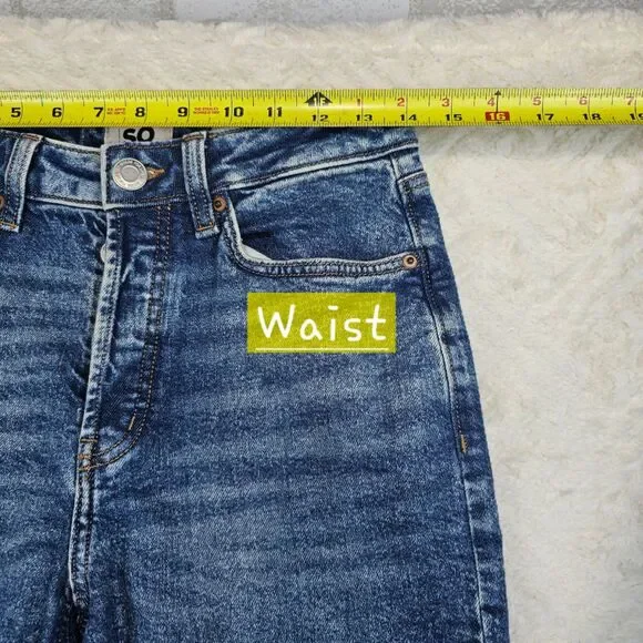 SO High Rise Slim Straight Jeans Medium Wash Women's Size 5 - Picture 12 of 16